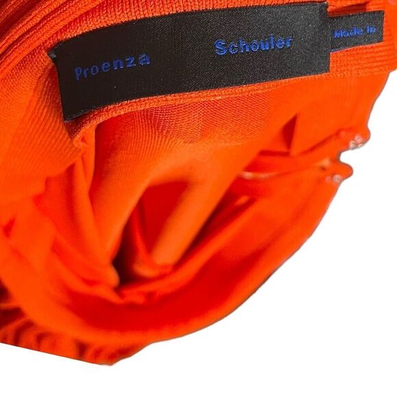 Proenza Schouler Fringe Midi Skirt Women’s Size Large Orange Knit Tiered Runway - Picture 9 of 9